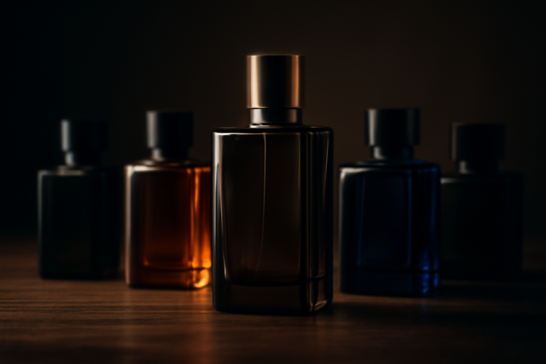 Plusieurs flacons de parfums dupes de Creed Aventus alignes pour comparatif