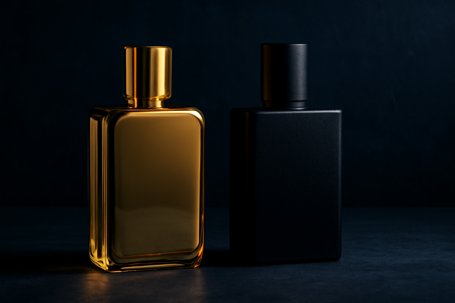 Flacon de parfum designer premium a cote d un dupe abordable sur fond sombre